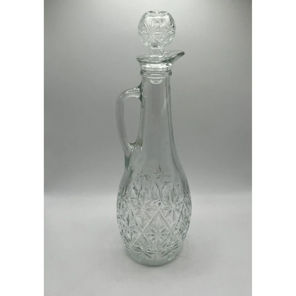 Vintage Indiana Glass Decanter Starburst Diamond Pattern USA 1960s - Picture 7 of 9